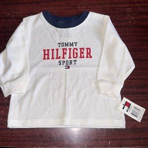 NWT Tommy Hilfiger long sleeve white tee 6-12 months